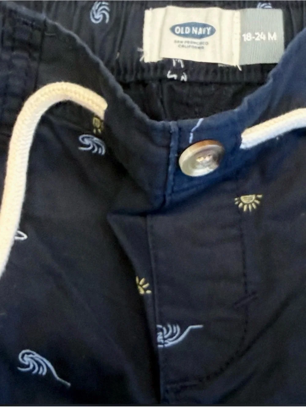 NWT Old Navy 18-24M Plaid Button-Up Shirt & Shark Print Chino Pants Outfit Set